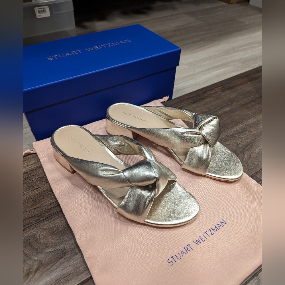 NEW Block Slide in Metallic Nappa leather - Picture 5 of 12